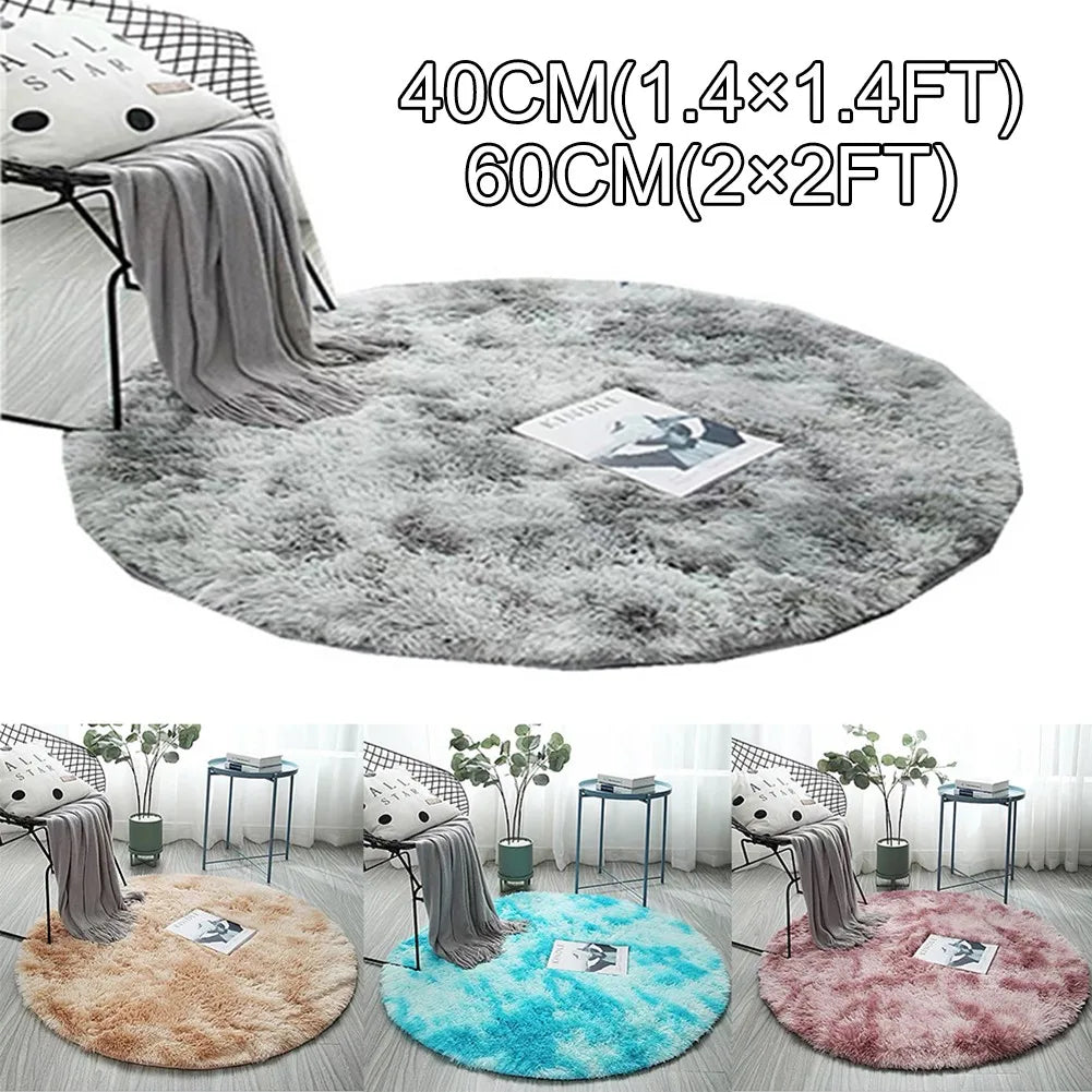 Circle Round Shaggy Rug Living Room Bedroom Carpet Floor Mat Anti-Skid Floor Soft Solid Large Carpets