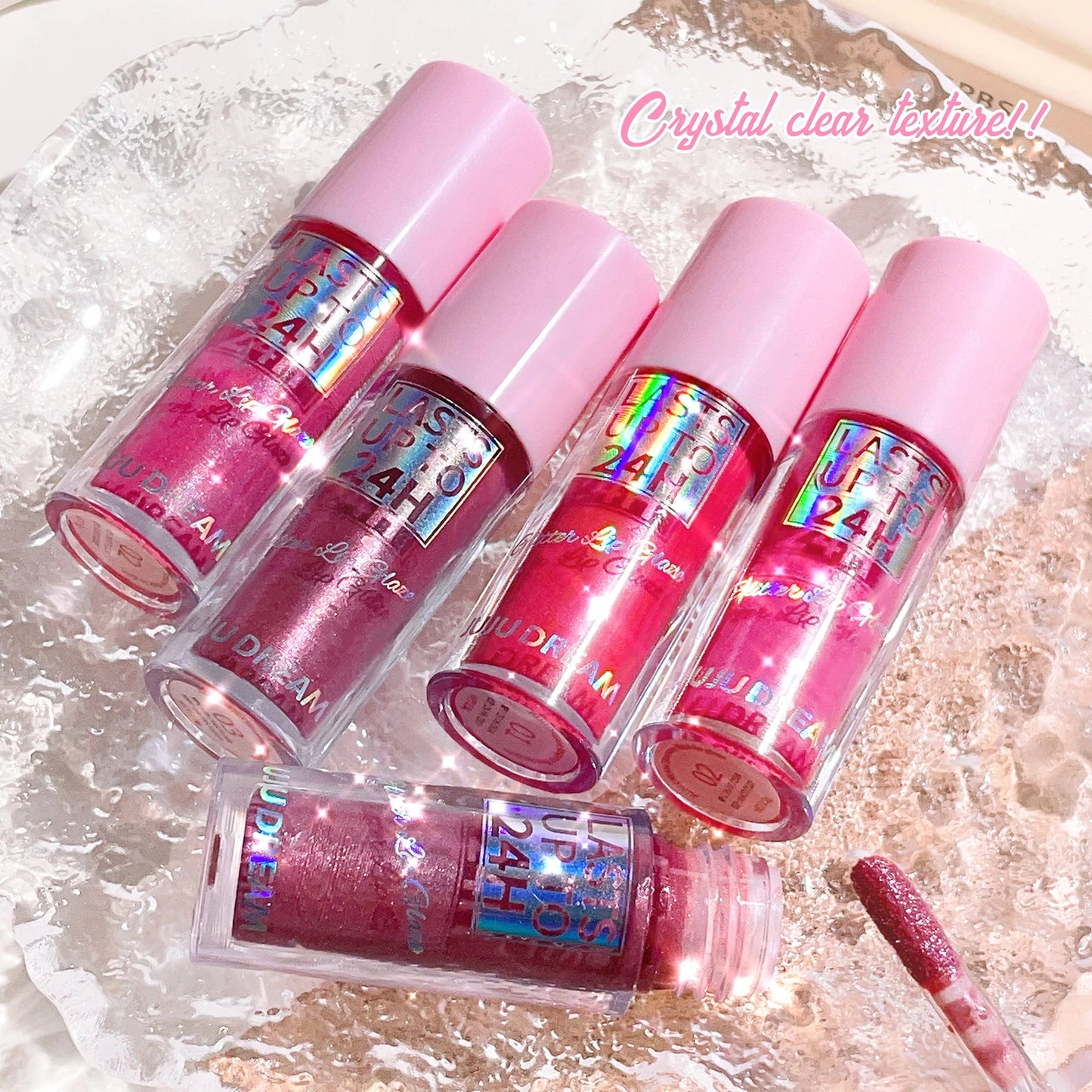 Sparkling Gloss Lip Balm – Water-Gloss Mirror Finish, Moisturizing, Hydrating, Non-Sticky, Cup-Proof, Plump Lips