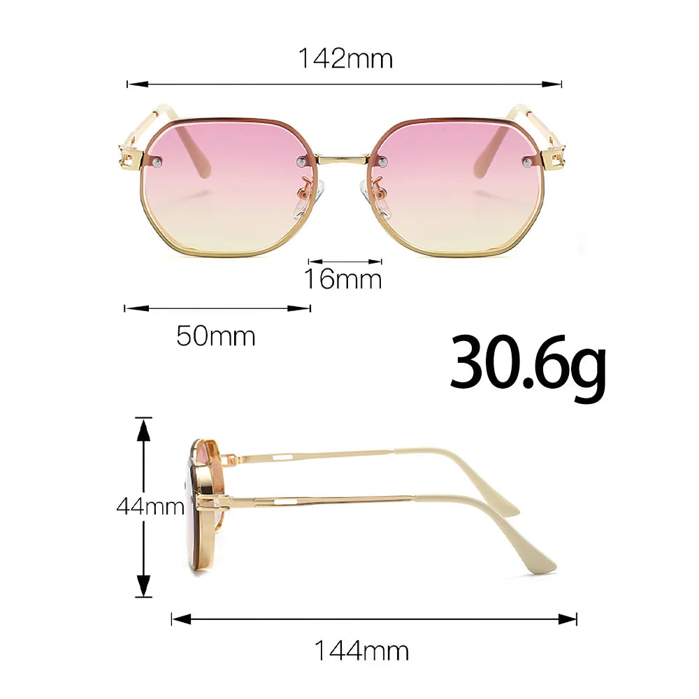 2025 New in Sunglasses for Women Black Frame Gold Border Decoration Fashionable Black Lens Glasses Sunglasses Sunglasses Women