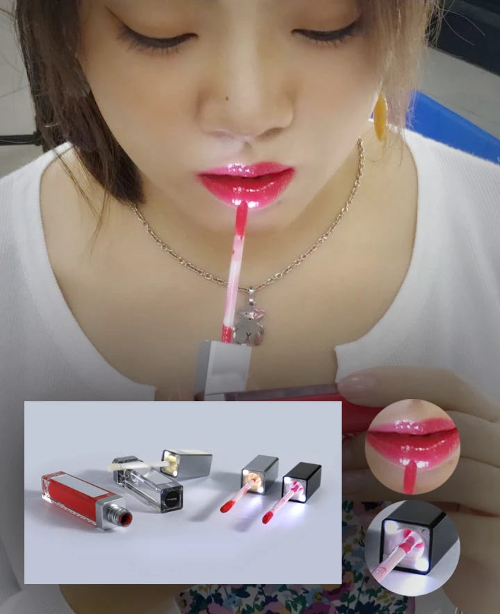 Lip Gloss with Led Light and Mirror Private Label Lipstick Liquid Shiny Colors P42 P43 P90 P143