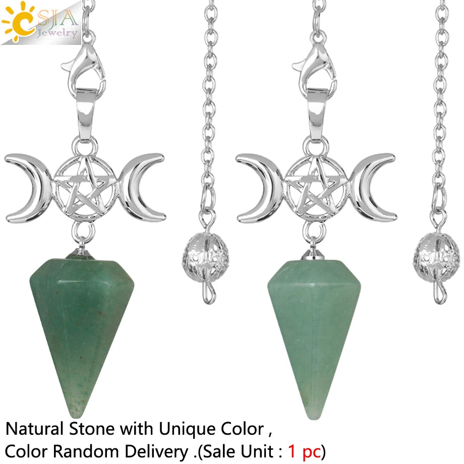 Healing Spiritual Crystal Pendulum Reiki Natural Stone Pendant Cone Penulum Pendulos for Dowsing Divination Healing Jewelry S962