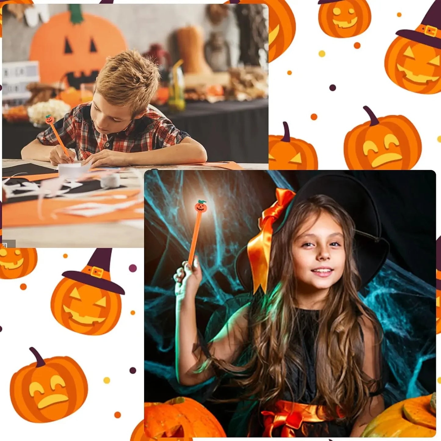 24 Pcs Halloween Pumpkin Gel Ink Pen 0.5 Mm Orange Cute Pumpkin Writing Tools