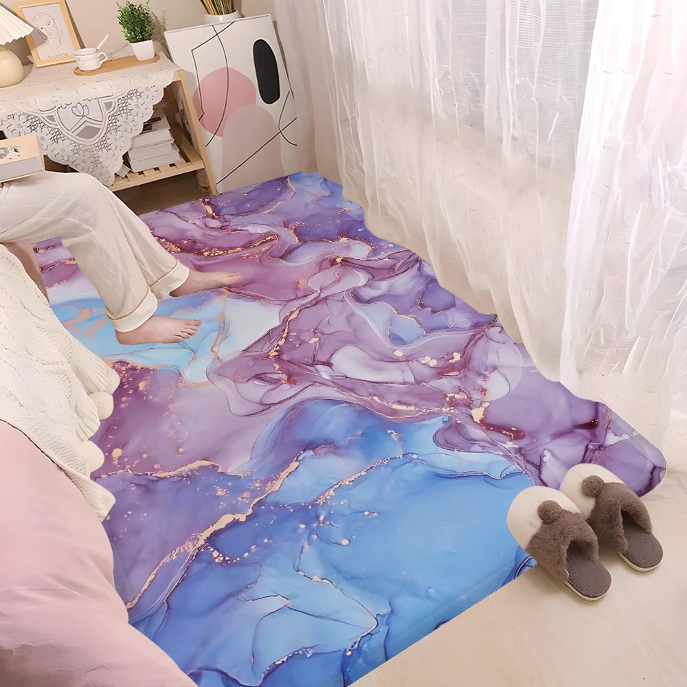 Marbling Floor Mat INS Style Soft Bedroom Floor House Laundry Room Mat Anti-skid Bedside Area Rugs