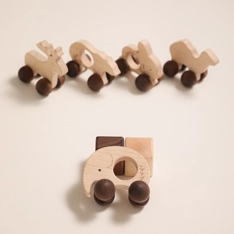 Wooden Cars Toys Maple Diy Crafts for Students Home Activities Montessori Grasping Teething Toy Newborn Birthday Gift Wood Block