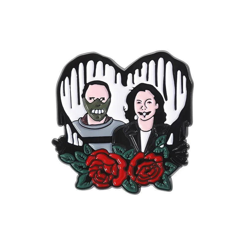 Anime Heart Rose Enamel Pins You Are Dreamy Cartoon Horror Mask Coffin Spider Lapel Badges Halloween Backpack Jewelry Gifts