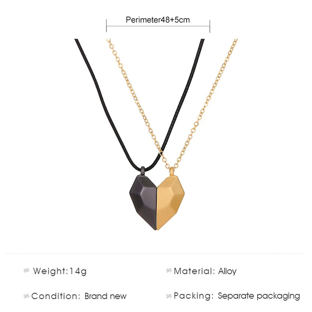 I Love You Best Friends Couple Necklace Jewelry Puzzle BFF Key Lock Tai Chi Heart Pendants Necklaces For Women Men Gift Collier