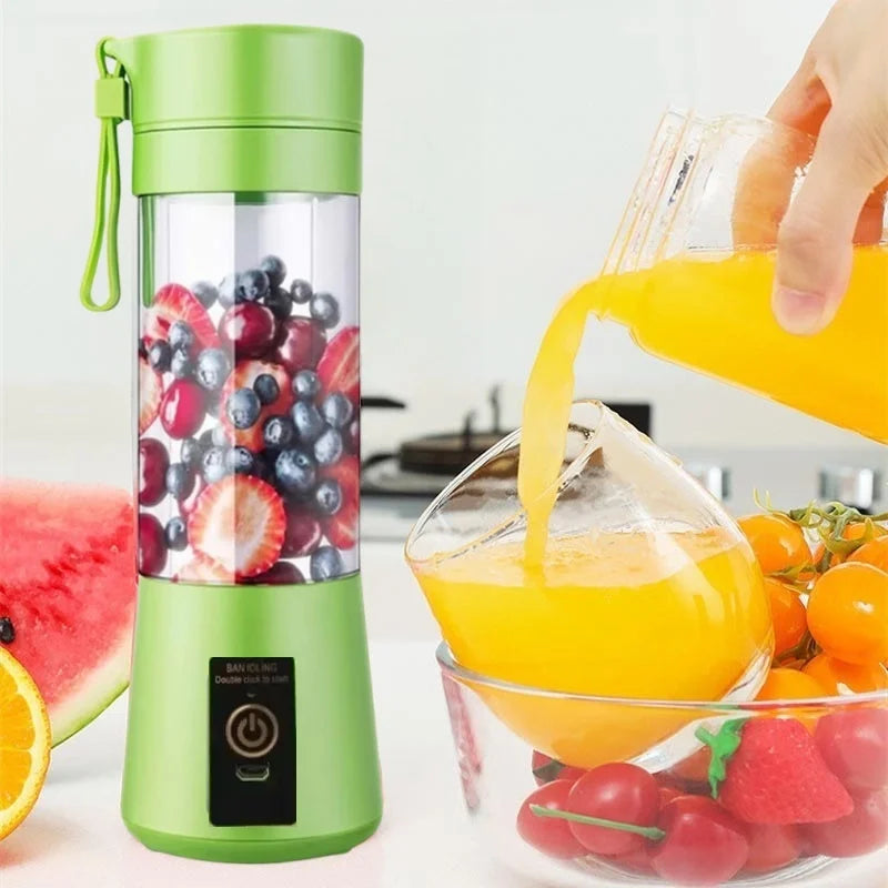New Mini Portable Blender Bottle USB 6 Blades Fruit Fresh Juicer Smoothies Mixer Machine Crusher Food Processor for Kitchen
