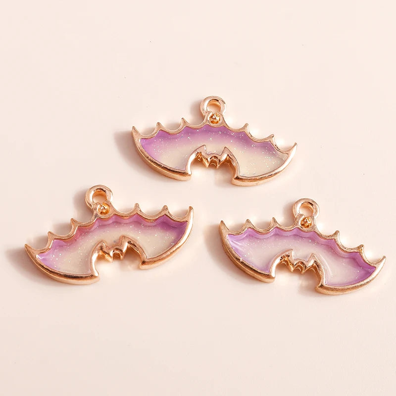 10pcs Enamel Halloween Skull Skeleton Charms Penants for Necklace Earrings DIY Bracelet Handmade Jewelry Accessories Findings