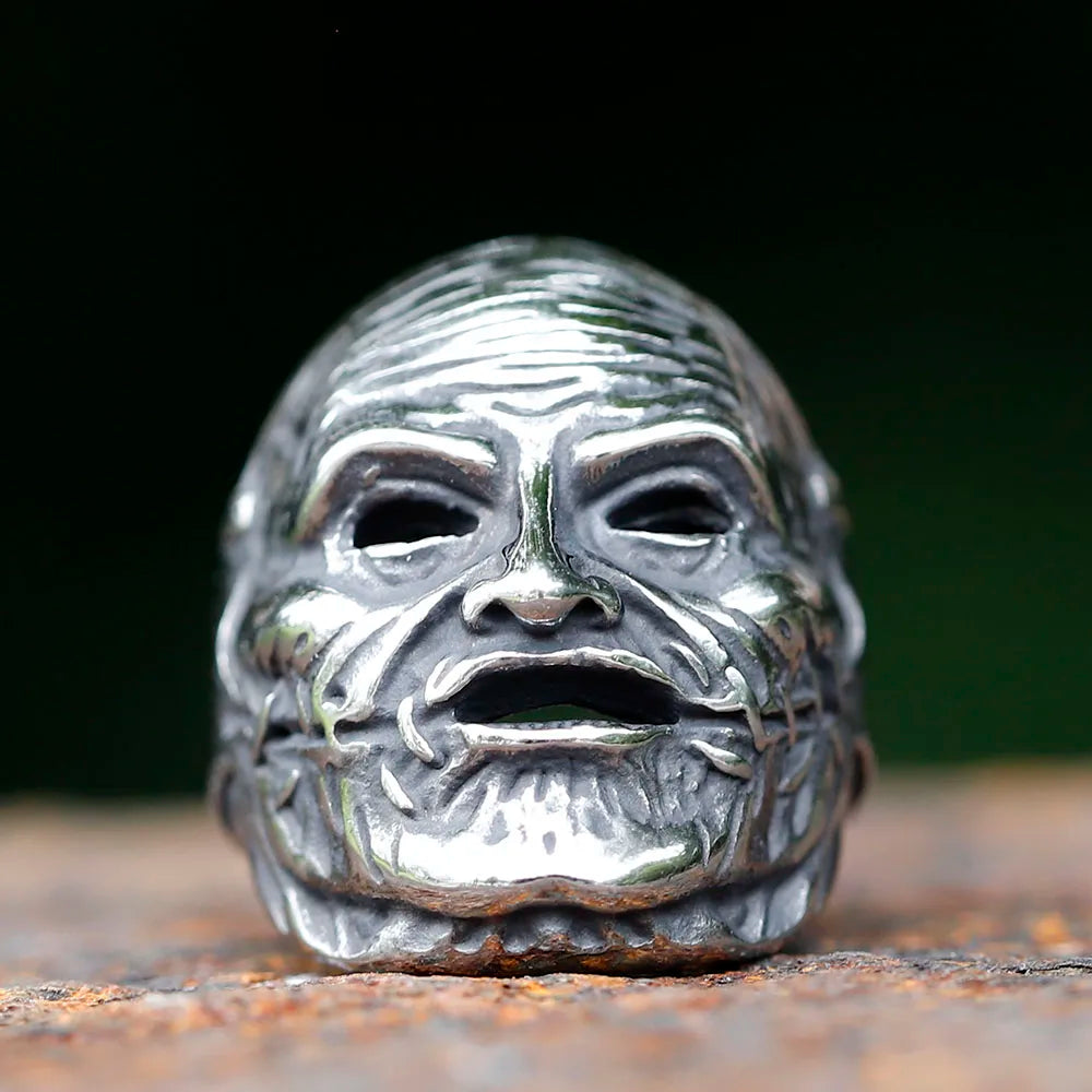 2023 Men's Flowers Skull Mask Ring Gothic 316L Stainless Steel Anel Motorcycle Band jewellery Party Halloween Gift free shipping