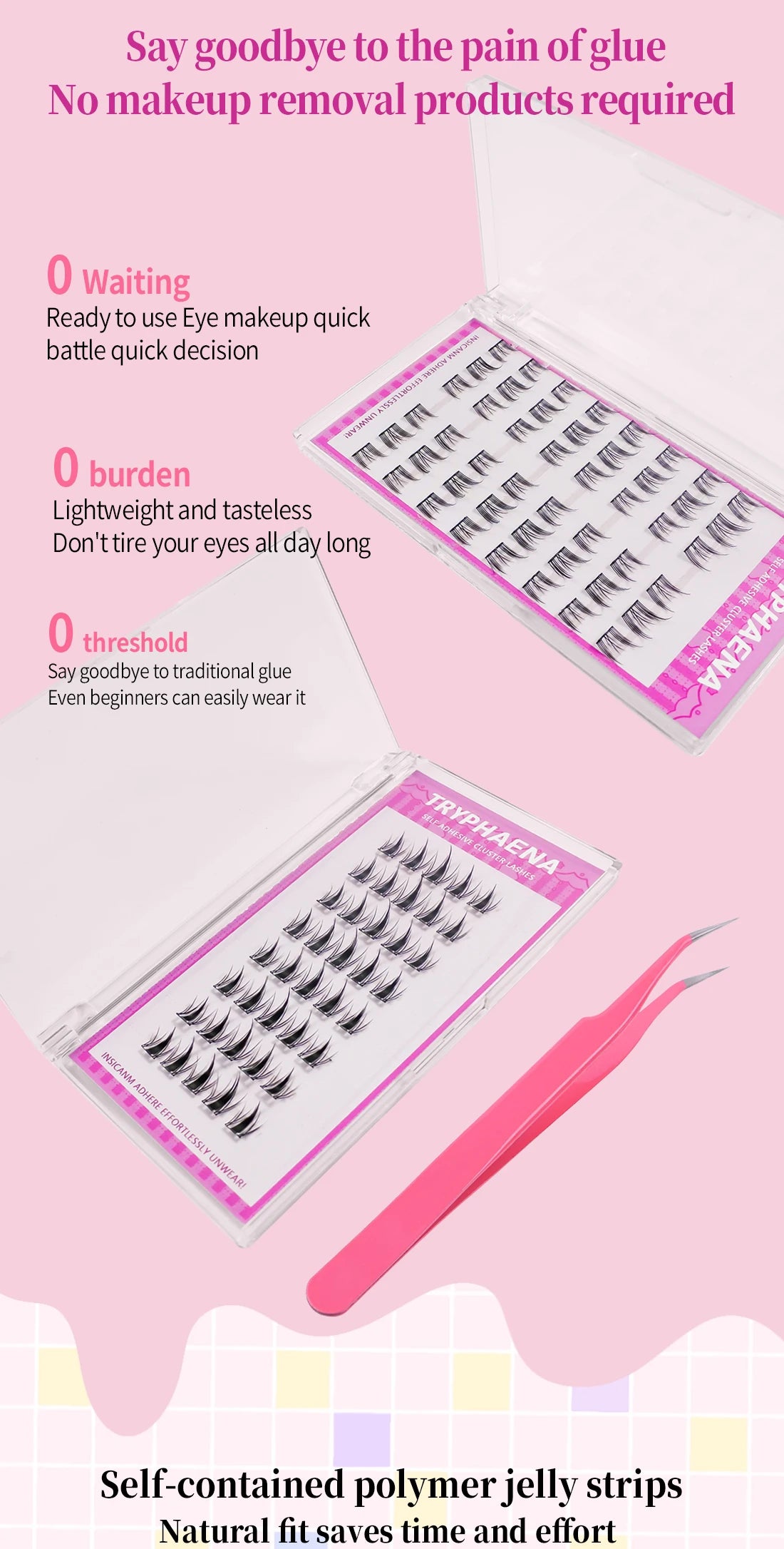 Lash Clusters Set No Glue Needed Self Adhesive Eyelashes Korean Makeup Natural Look Wispy Individual Eyelashes New Manga Lashes