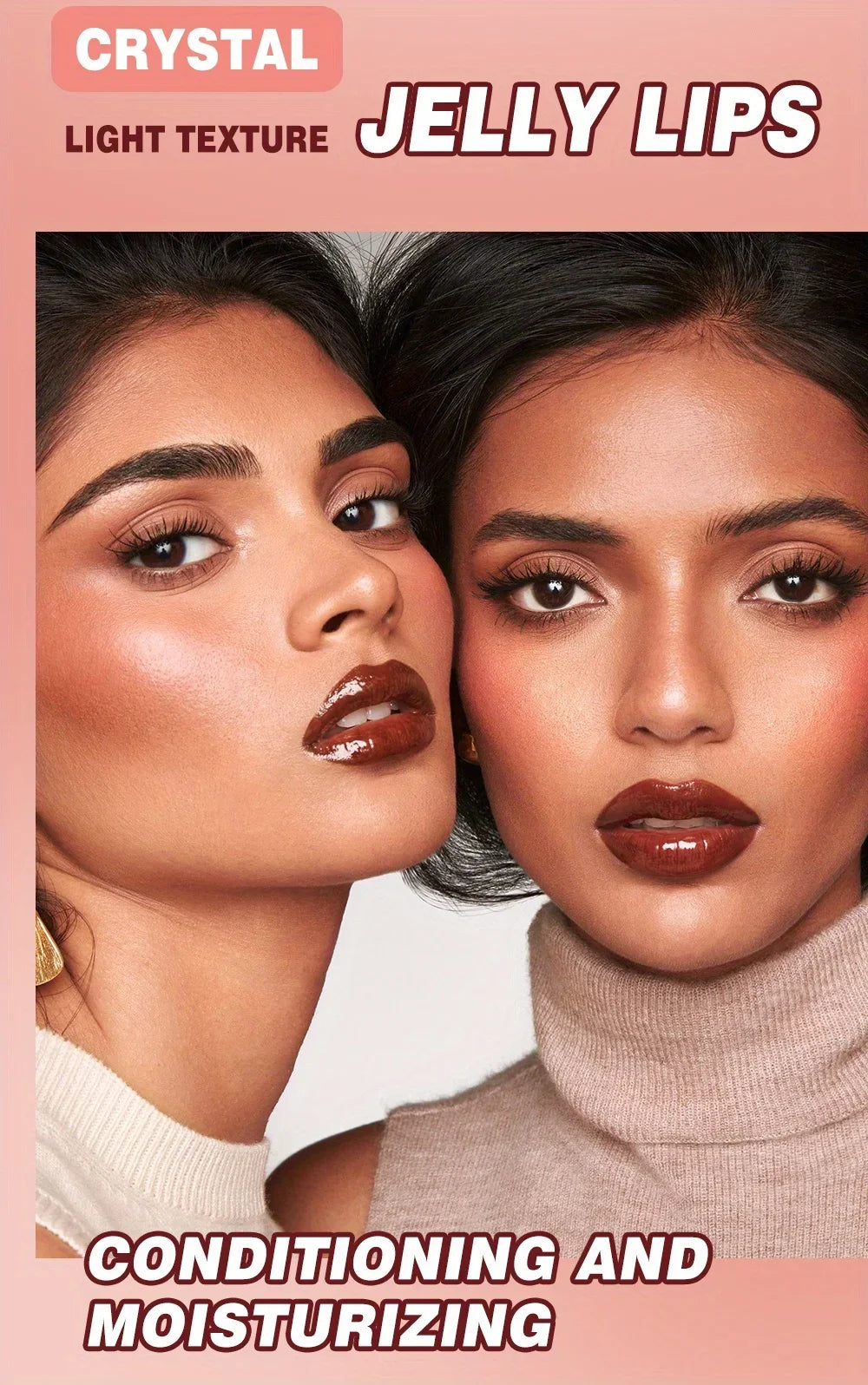 Colored lip gloss, liquid hydrating and moisturizing, light and shiny lip balm, water gloss lip glaze moisturizing lip milk.