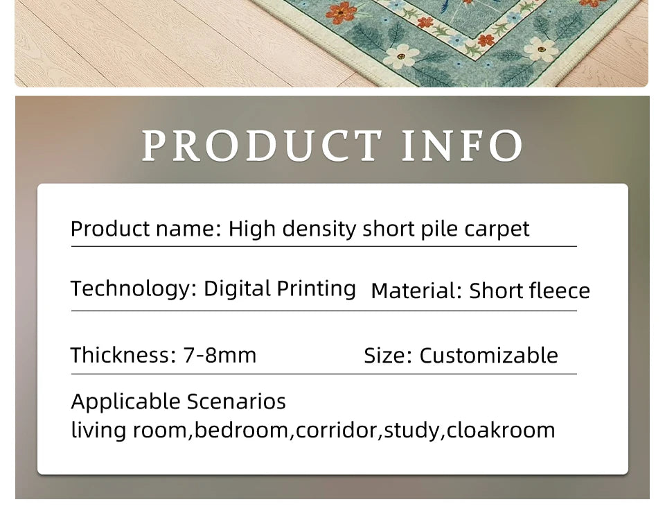 Rug for Living Room Carpet Large Size Bedroom Bedside Floor Mat Green Insect Carpets Tropical Rainforest Home Decoration Rugs