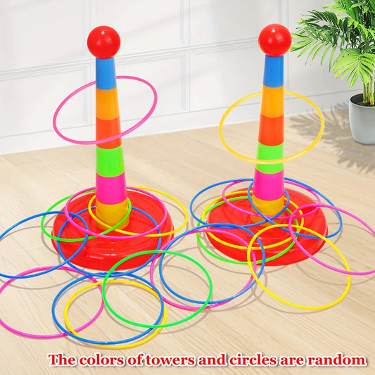 Children's game tower toys, parent-child interactive puzzle games with throwing rings, and indoor and outdoor leisure games