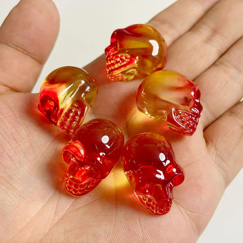 Crystal Skull Glass Carving Jewelry Quartz For Home Decoration Healing Crystals Skull Ornament Reiki Witchcraft Gifts Figurine