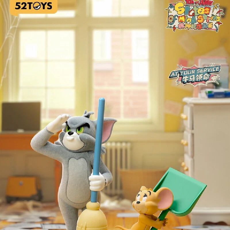 Original 52toys Tom - Jerry Mental State Tasting Blind Box Handmade Desktop Ornament Scene Building Props Toys Gifts Mystery Box