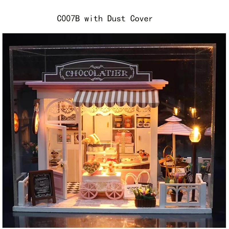 Diy Doll House Toys for Children Furniture Miniature Wooden Assembly Dollhouse casa Handmade creative  Birthday Gifts