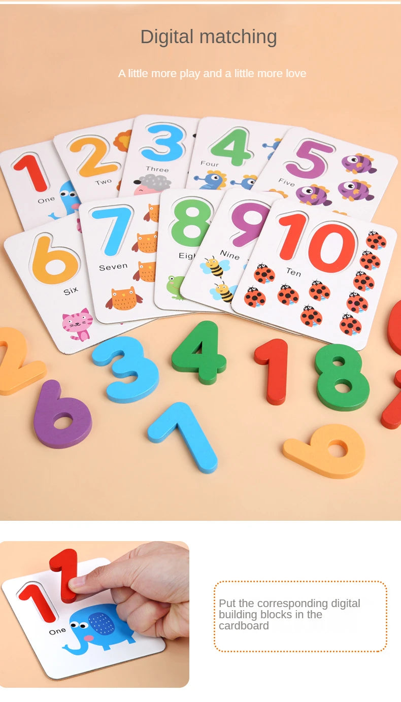 Kids Teaching Early Learning Aids Toddler Educational Toy Wooden Number Matching Addition and Subtraction Math Toys for Children
