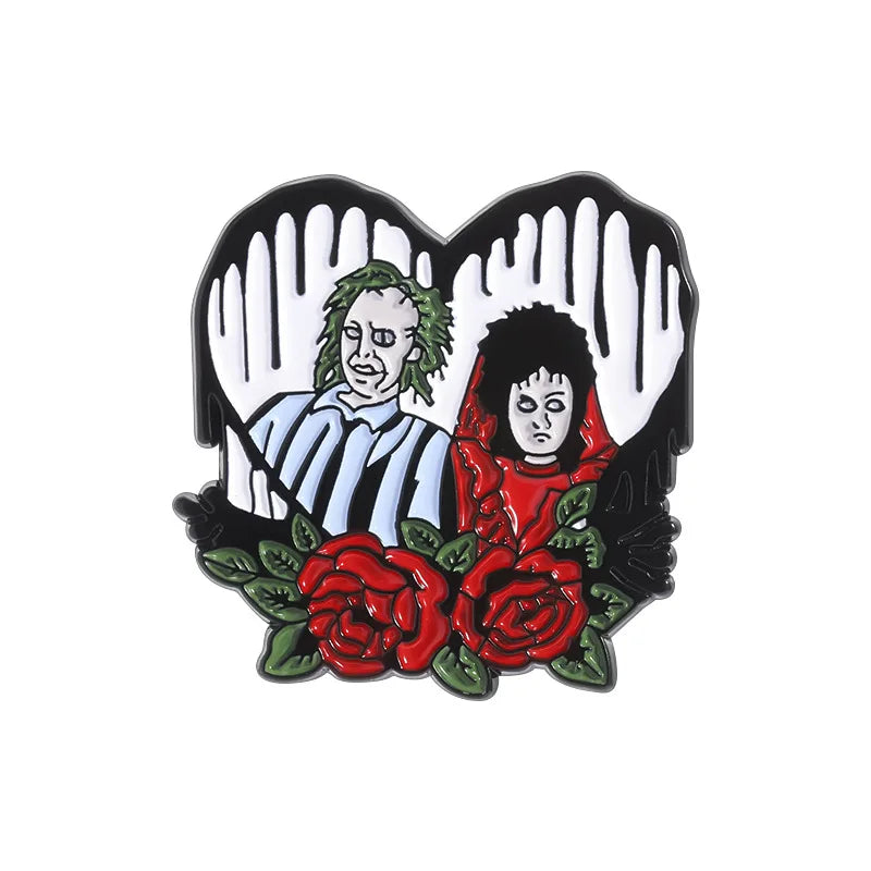 Anime Heart Rose Enamel Pins You Are Dreamy Cartoon Horror Mask Coffin Spider Lapel Badges Halloween Backpack Jewelry Gifts