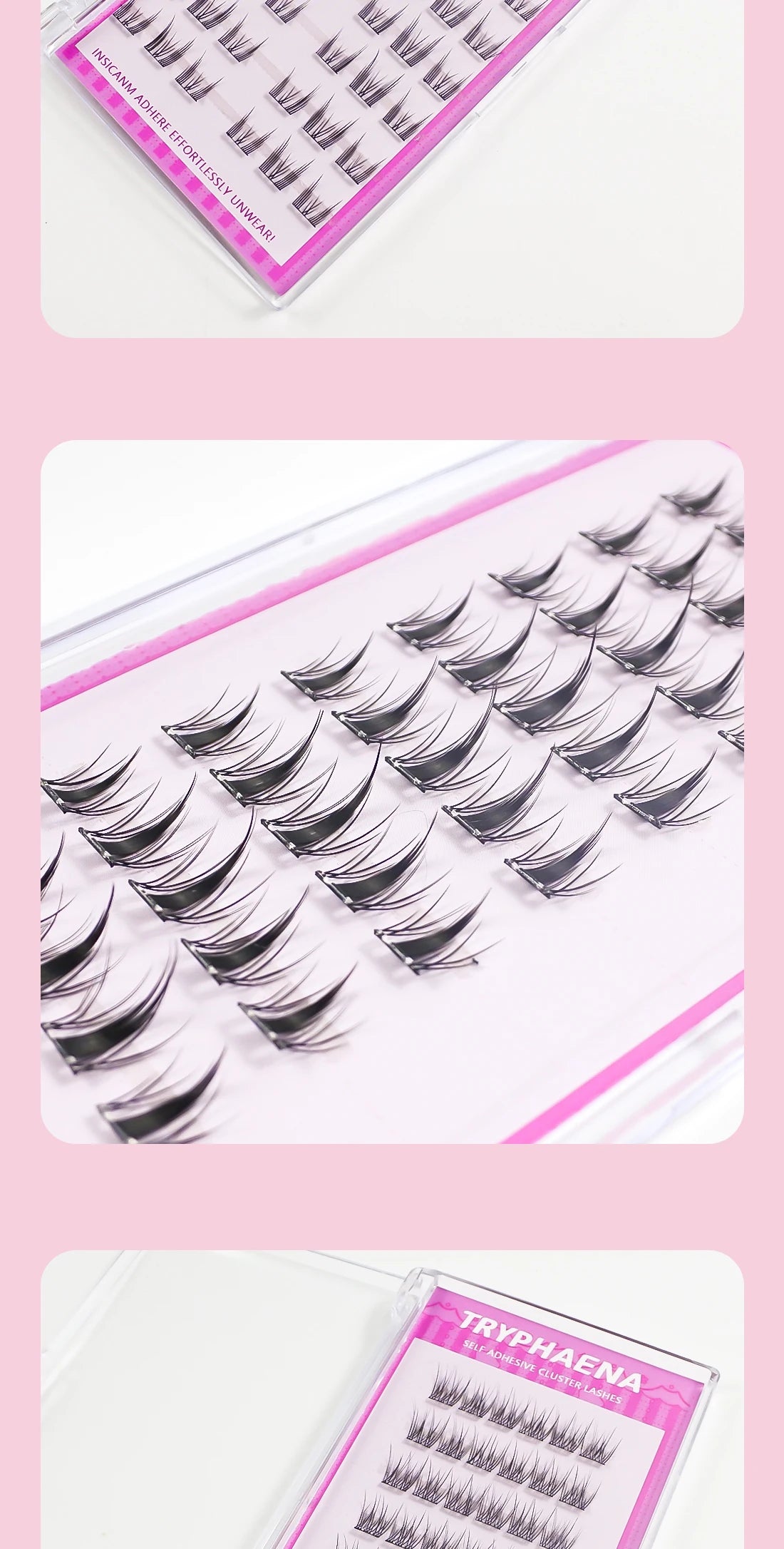 Lash Clusters Set No Glue Needed Self Adhesive Eyelashes Korean Makeup Natural Look Wispy Individual Eyelashes New Manga Lashes