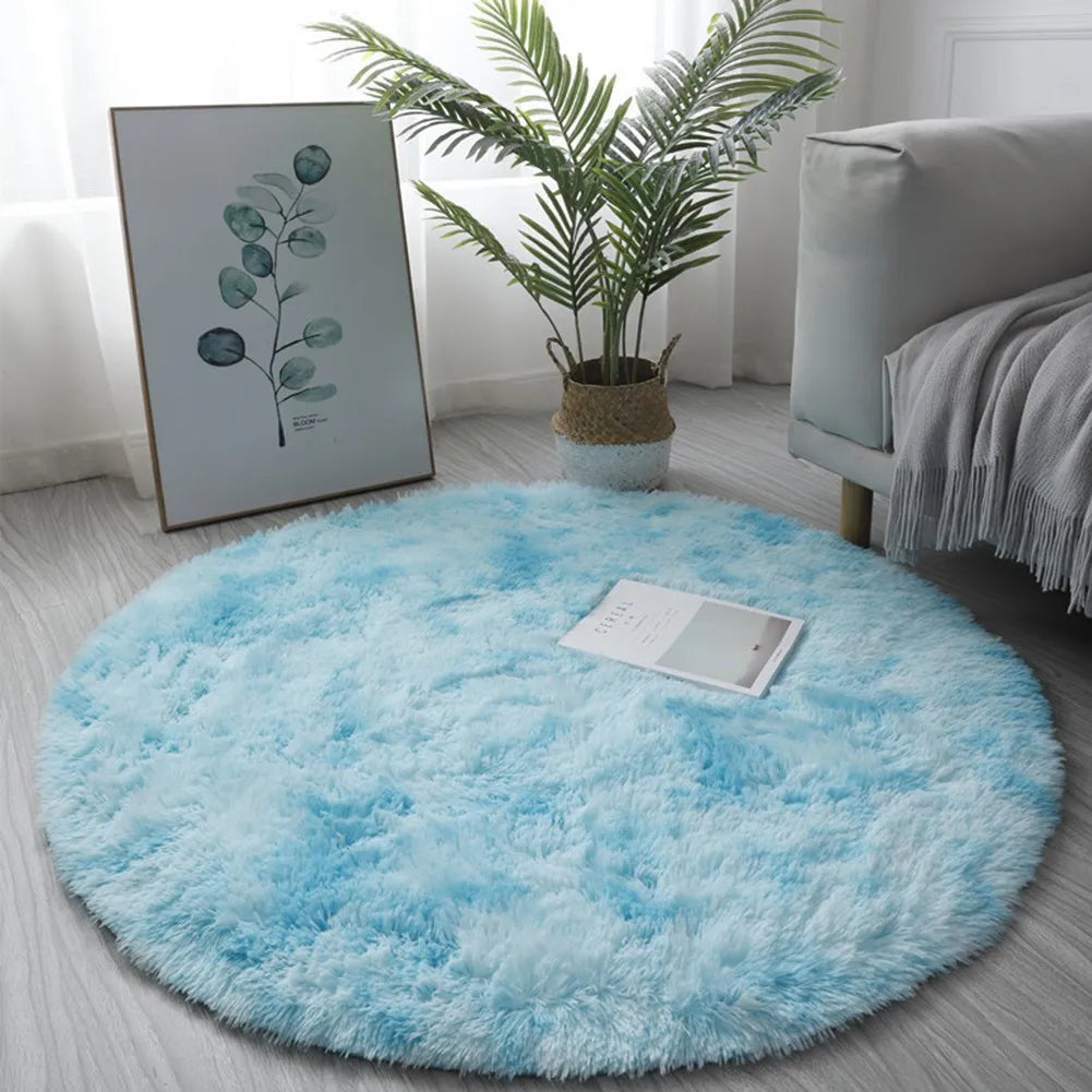 Circle Round Shaggy Rug Living Room Bedroom Carpet Floor Mat Anti-Skid Floor Soft Solid Large Carpets
