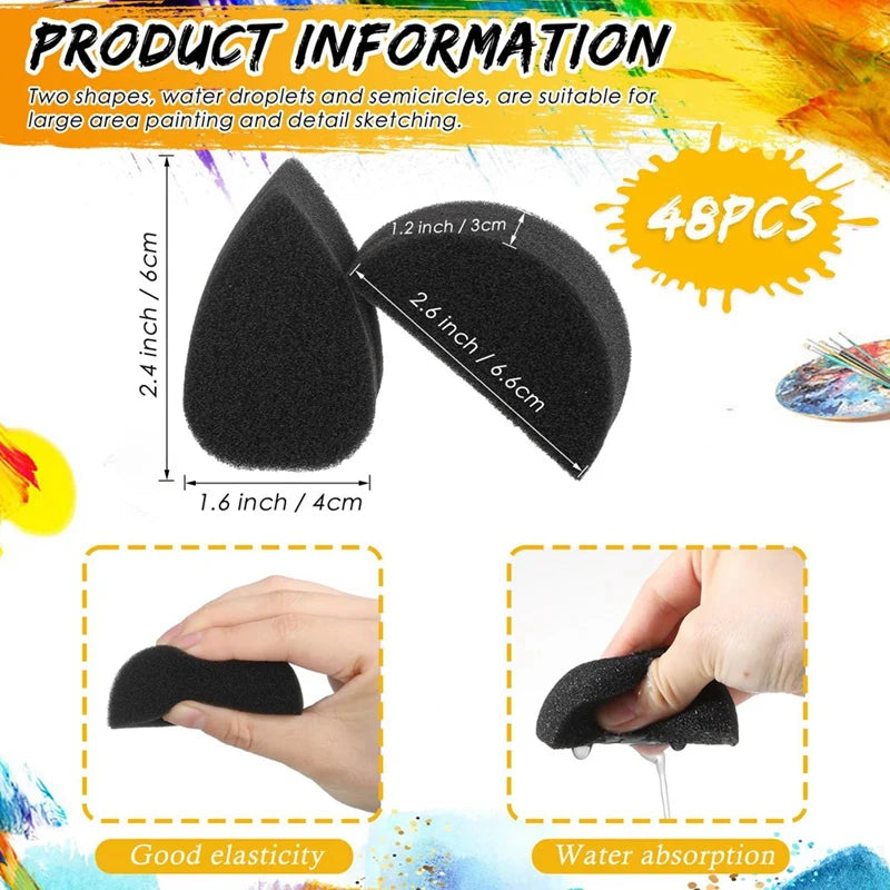 Face Paint Sponges Face Painting Black Sponges High Density For Art Work And Body Paint