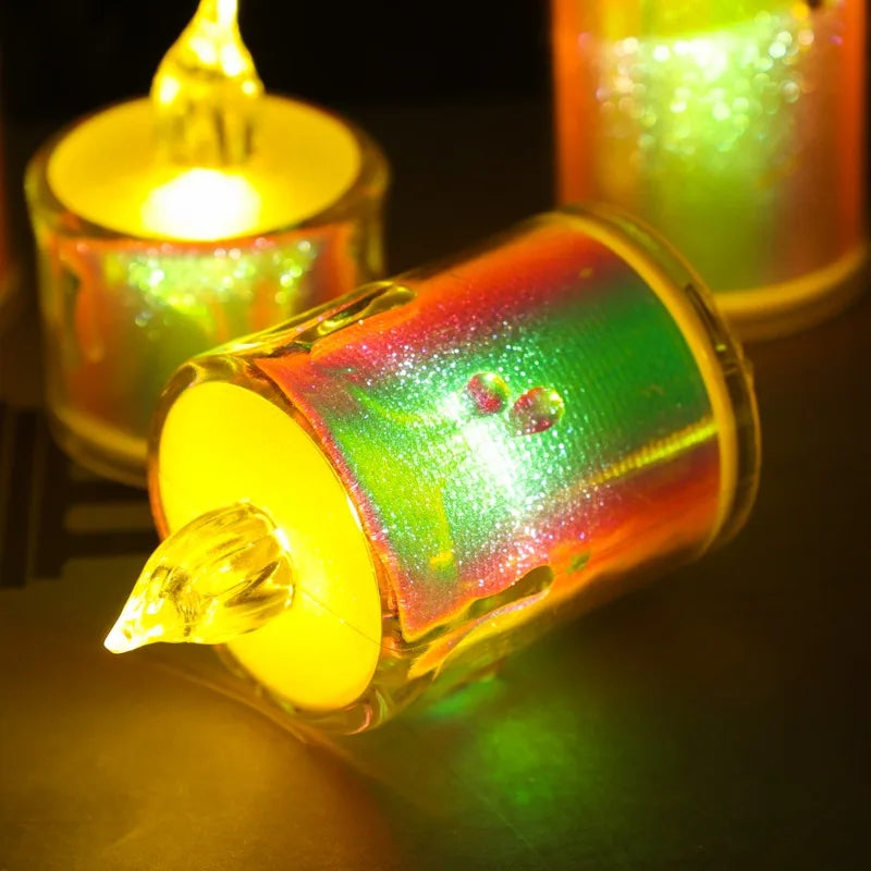 6/1PCS Flameless LED Electronic Candle Dropping Wax Tea Light Realistic Flames Led Lamp Christmas Halloween Wedding Home Decor