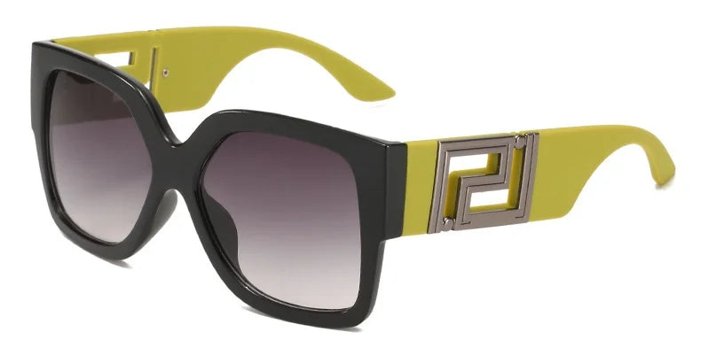 Luxury Brand Design Oversized Women's Sunglasses ,Stylish Elegant Commuting Sunglasses ,Square Retro Gradient Tone Sunglasses.