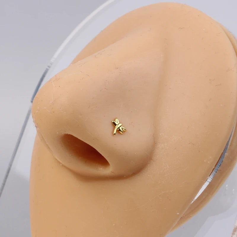 Karnoz 20Pcs/Pack Nose Stud Dragonfly Design Women Girls Nose Piercing Jewelry Piercing Nostril Piercing Jewelry Body Piercing