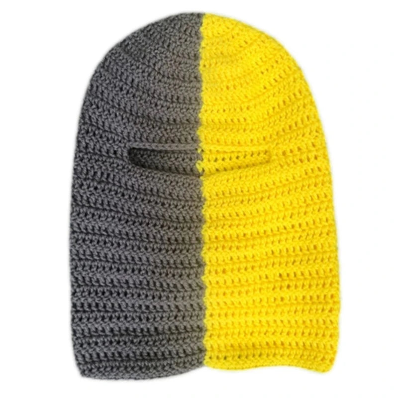 Terrifying Ghost Knitted Winter Balaclava Bucket Hat Full-Head Halloween Cosplay