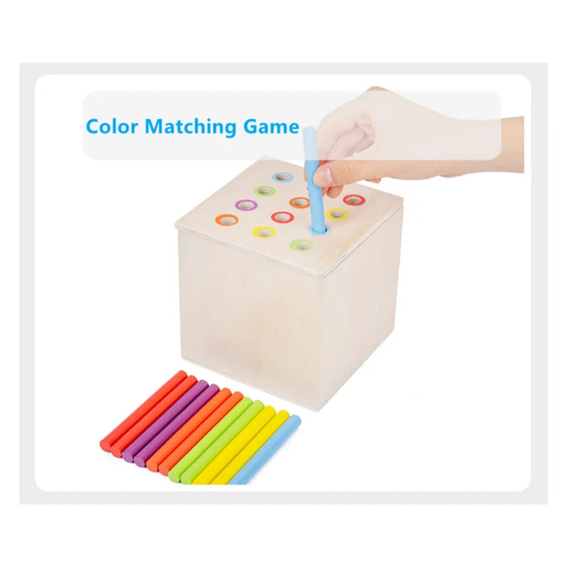 Montessori Educational Toys 4 In 1 Box Infant Toddler Matching Inserting Game Hand-Eye Coordination Fine Motor Skill Practice