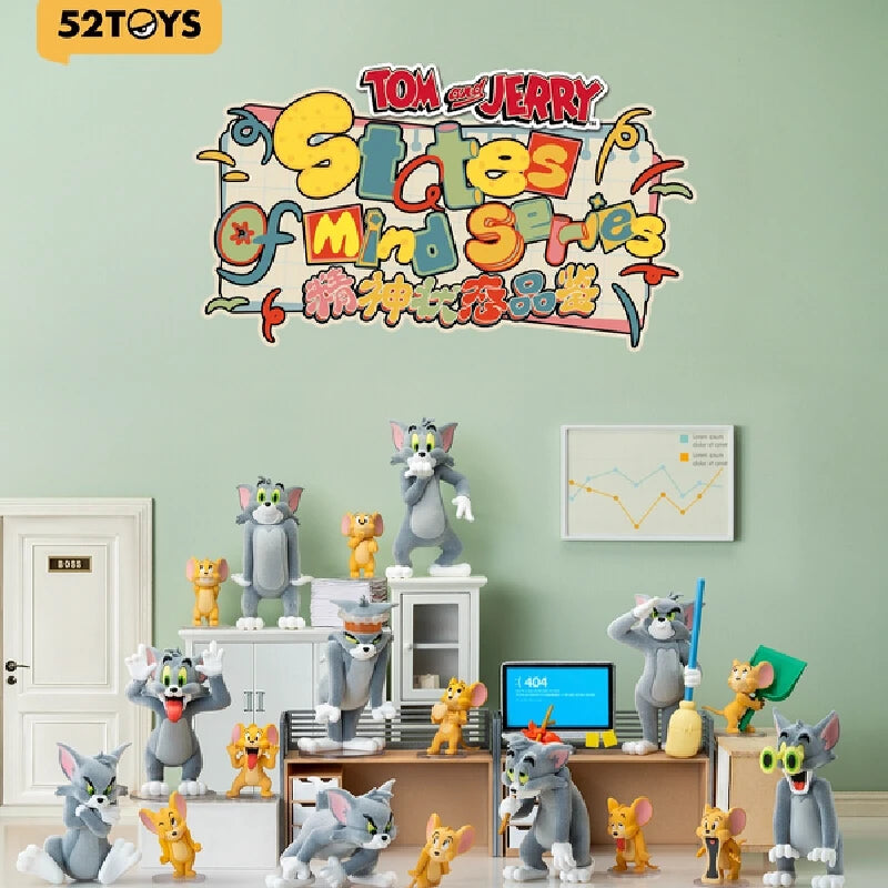 Original 52toys Tom - Jerry Mental State Tasting Blind Box Handmade Desktop Ornament Scene Building Props Toys Gifts Mystery Box