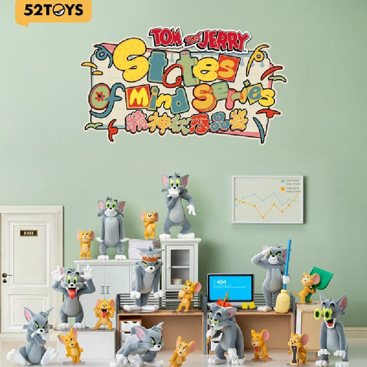Original 52toys Tom - Jerry Mental State Tasting Blind Box Handmade Desktop Ornament Scene Building Props Toys Gifts Mystery Box