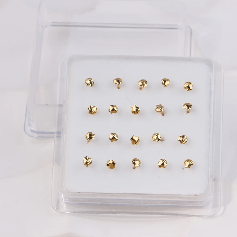 Karnoz 20Pcs/Pack Nose Stud Dragonfly Design Women Girls Nose Piercing Jewelry Piercing Nostril Piercing Jewelry Body Piercing