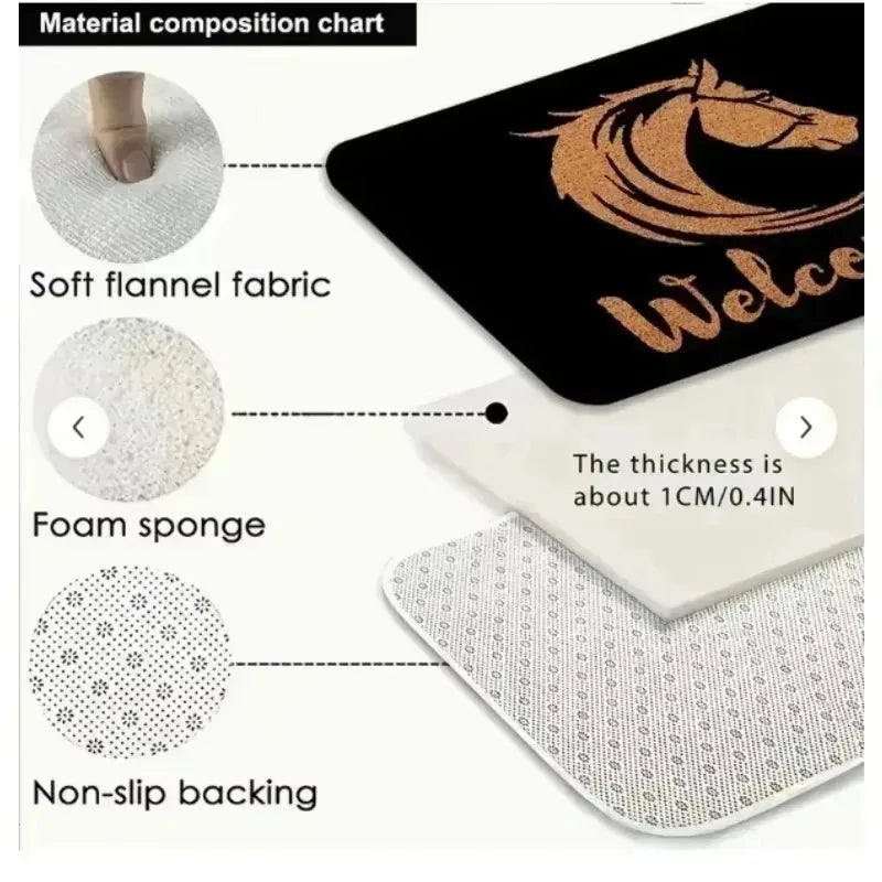 Halloween Pumpkin with Terrifying Face Door Mat Front Door Entrance Inch Welcome Mat for Garden Terrace Home Porch Decoration