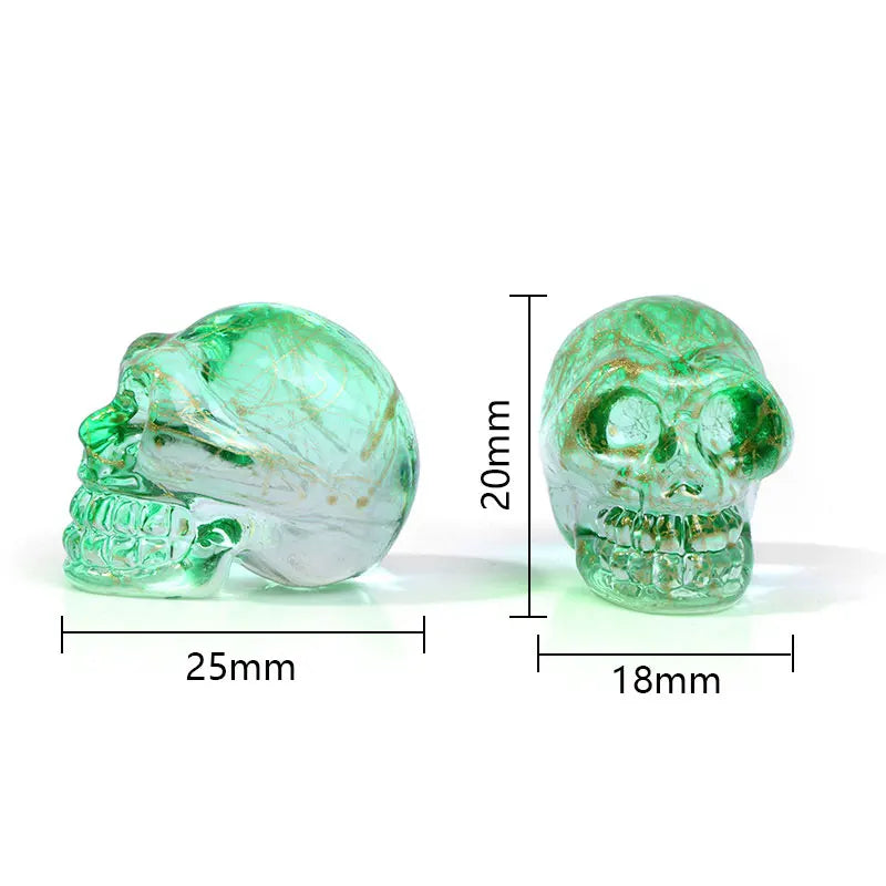 Crystal Skull Glass Carving Jewelry Quartz For Home Decoration Healing Crystals Skull Ornament Reiki Witchcraft Gifts Figurine