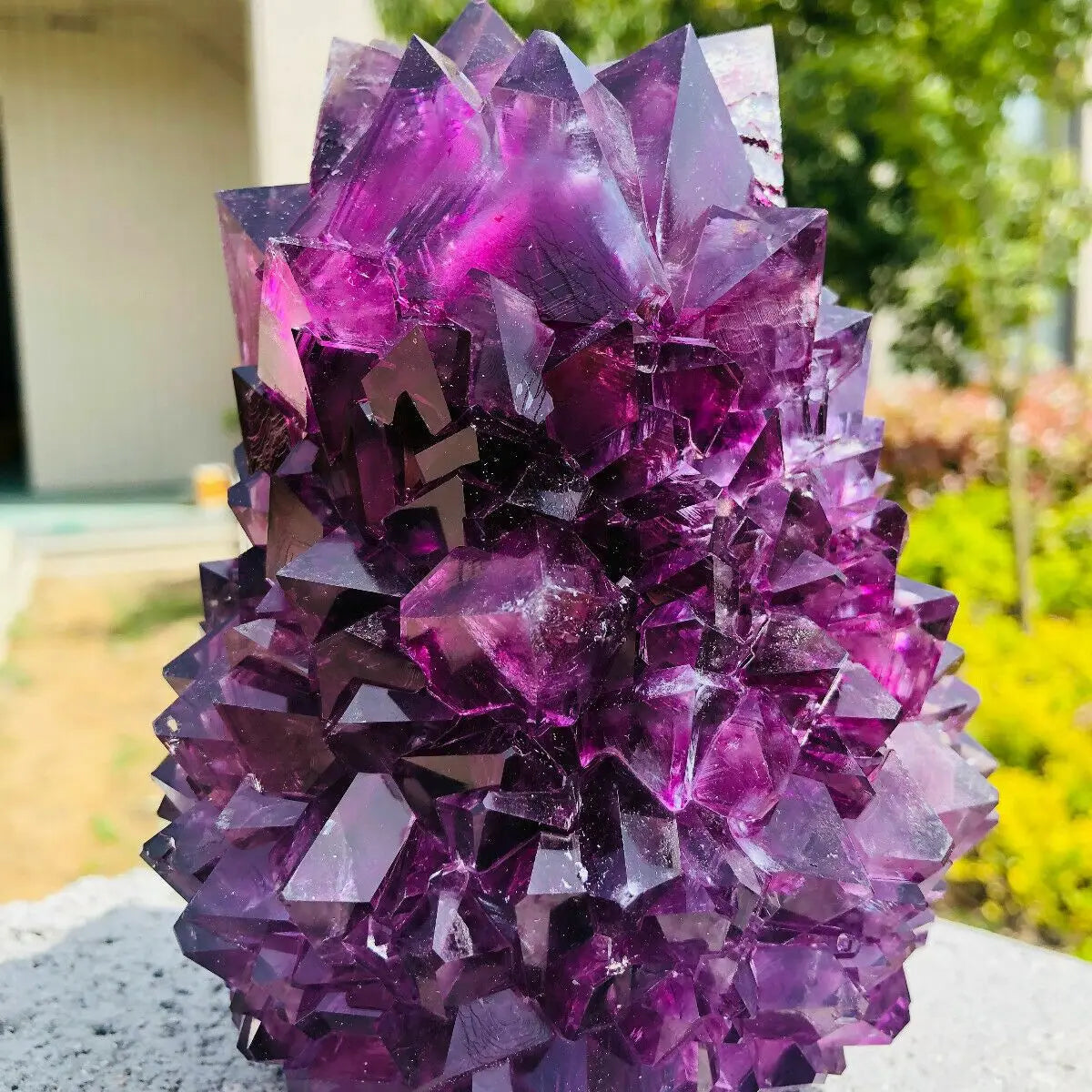 Phantom Crystal Cluster, Mineral Specimen, Purple Potatin Alum, Octahedral Crystals, Brilliant Crystals, Home Decoration