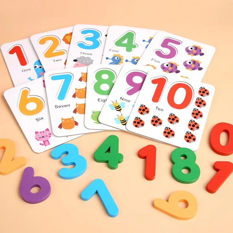 Kids Teaching Early Learning Aids Toddler Educational Toy Wooden Number Matching Addition and Subtraction Math Toys for Children