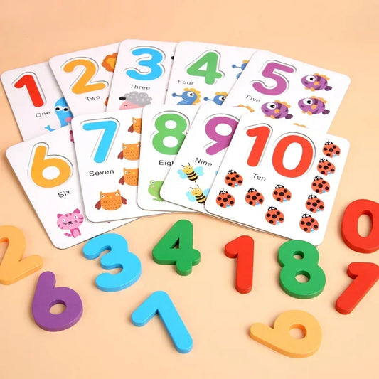 Kids Teaching Early Learning Aids Toddler Educational Toy Wooden Number Matching Addition and Subtraction Math Toys for Children