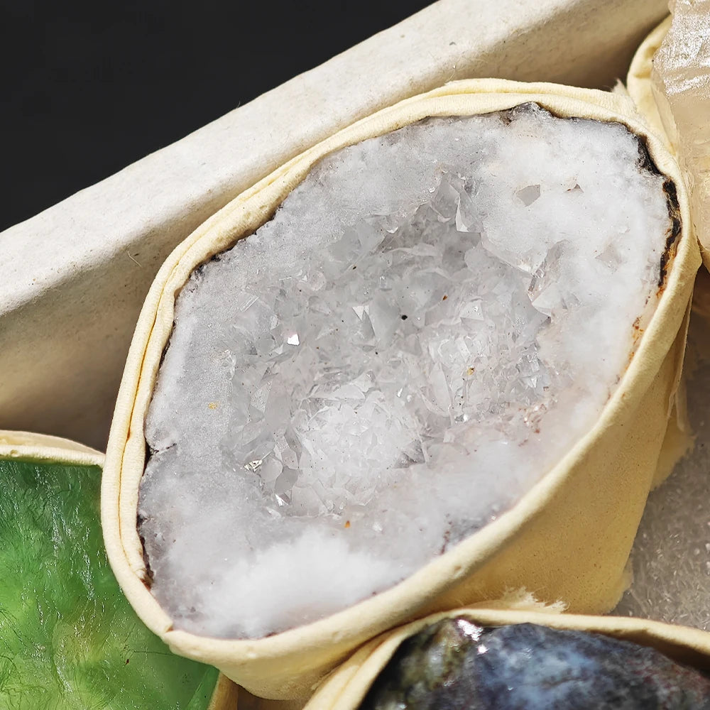 Raw Stone Crystal Set 1.6-2.4" Natural Rock Minerals Specimens Collection Decorative Amethyst Aroma Diffuser Stone