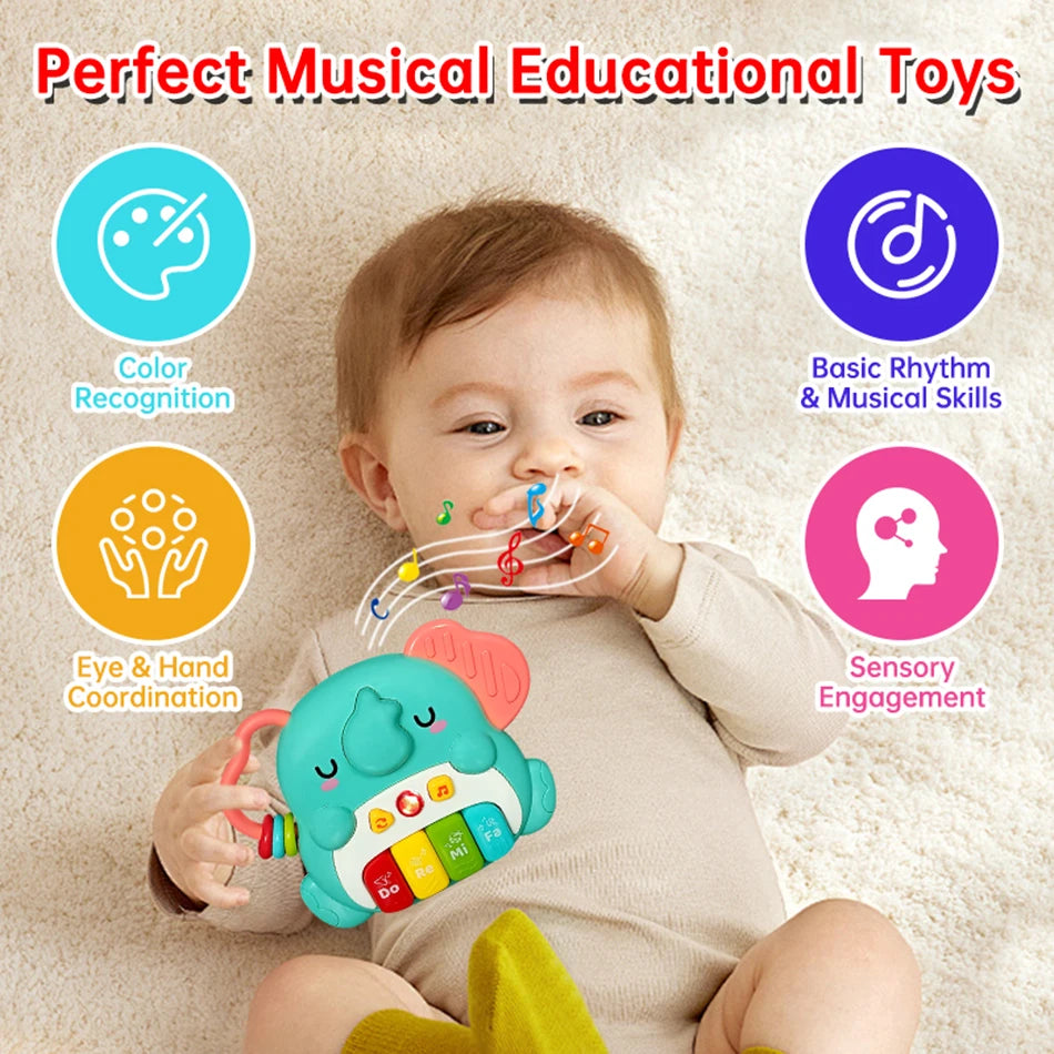 Baby Electronic Piano Toys Music&Light Keyboards Animals Instrument Toys Montessori Educational Toddlers 18-36 Months Baby Gifts