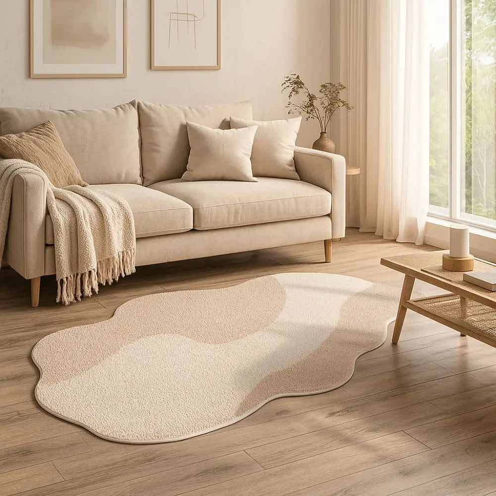 Comfortable Cream Style Bedroom Rug Soft Absorbent Bedside Carpet Minimalist Non-Slip Area Rugs Bedroom