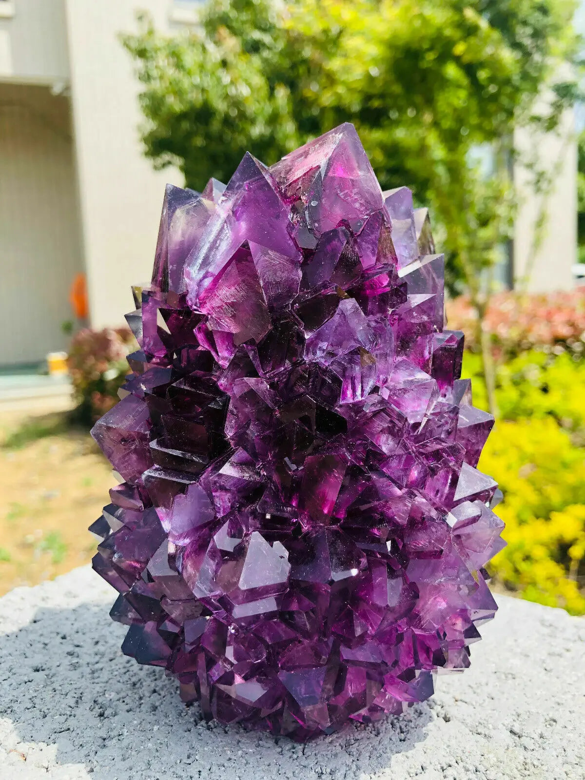 Phantom Crystal Cluster, Mineral Specimen, Purple Potatin Alum, Octahedral Crystals, Brilliant Crystals, Home Decoration