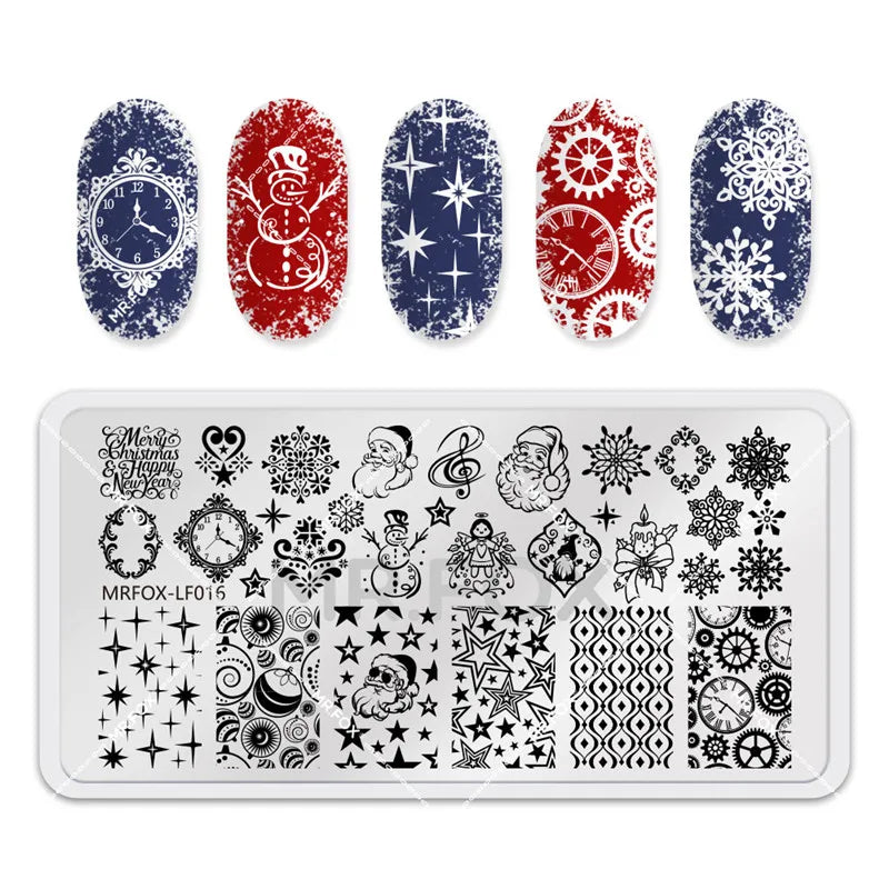 1PCS Halloween Nail Stamping Plates Rectangle Template Stencils Nail Art Stamp Image Plate Manicure Nail Print Tools