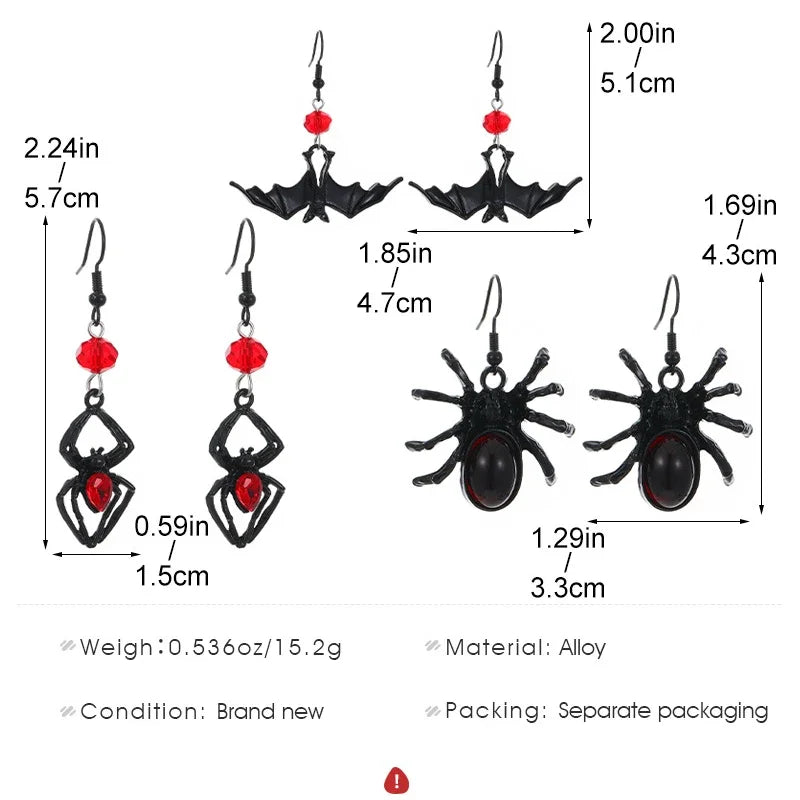 Funny Spider Webs Bats Skeletons Butterflies  Stud Earrings for Women Fashion Jewelry Minimalist Accessories Wholesale Halloween
