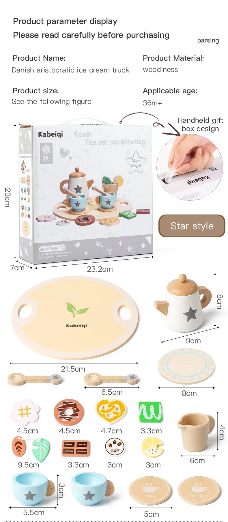 Wooden Kitchen Play Toys Kitchen Simulation Tea Set Afternoon Tea Activity Games Pretend Play Kitchen Accessories Toy for Kids