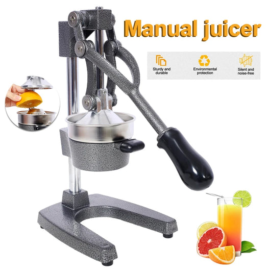 Cast Iron Citrus Juicer , Extra-Large Commercial Grade Manual Hand Press , Heavy Duty Countertop Squeezer for Fresh Orange Juice