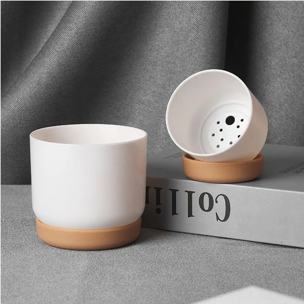 Self Watering Flowerpot Automatic Water Absorption Storage Round