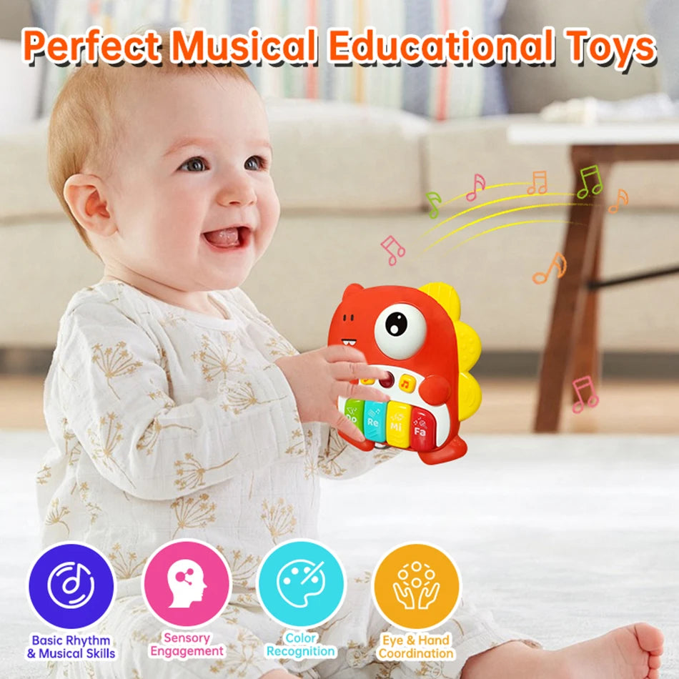 Baby Electronic Piano Toys Music&Light Keyboards Animals Instrument Toys Montessori Educational Toddlers 18-36 Months Baby Gifts