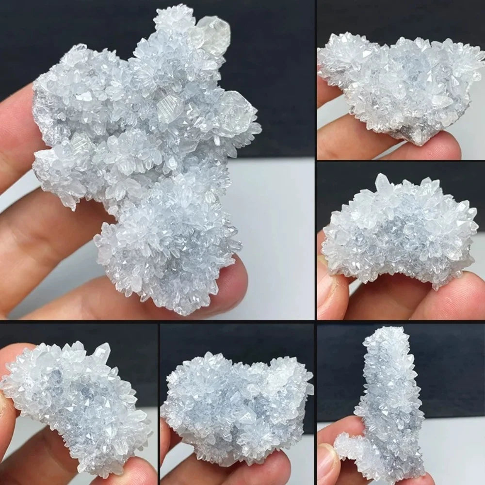100% Natural Crystal Cluster Chrysanthemum Raw Stone Crystals Quartz Cluster Gemstone Specimen Meditation Feng Shui Home Decor