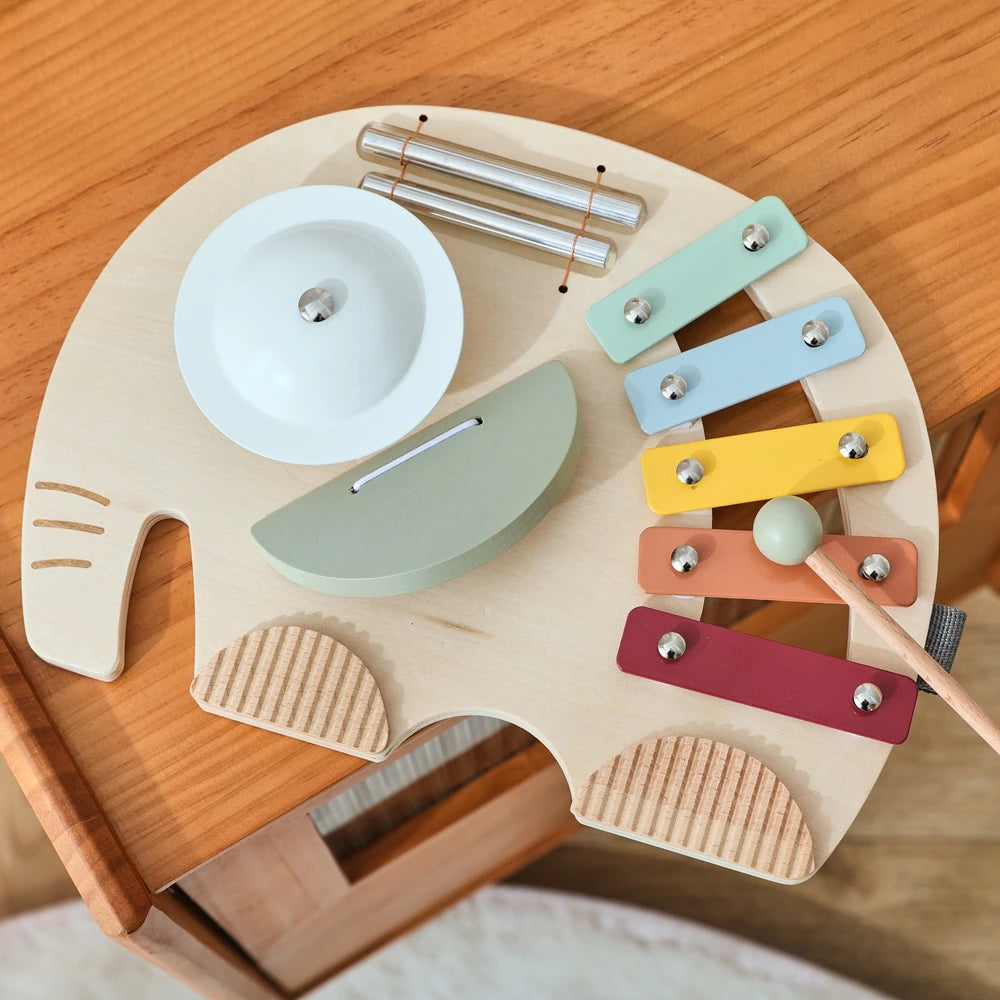 Baby Wooden Instruments Toys Educational Children's Musical Toys Elephant Xylophone Toys Newborn Birthday Gifts Music Table Toys